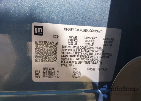 2025 Buick Encore Gx Preferred Fwd from USA, damaged, VIN KL4AMBSP4SB144621